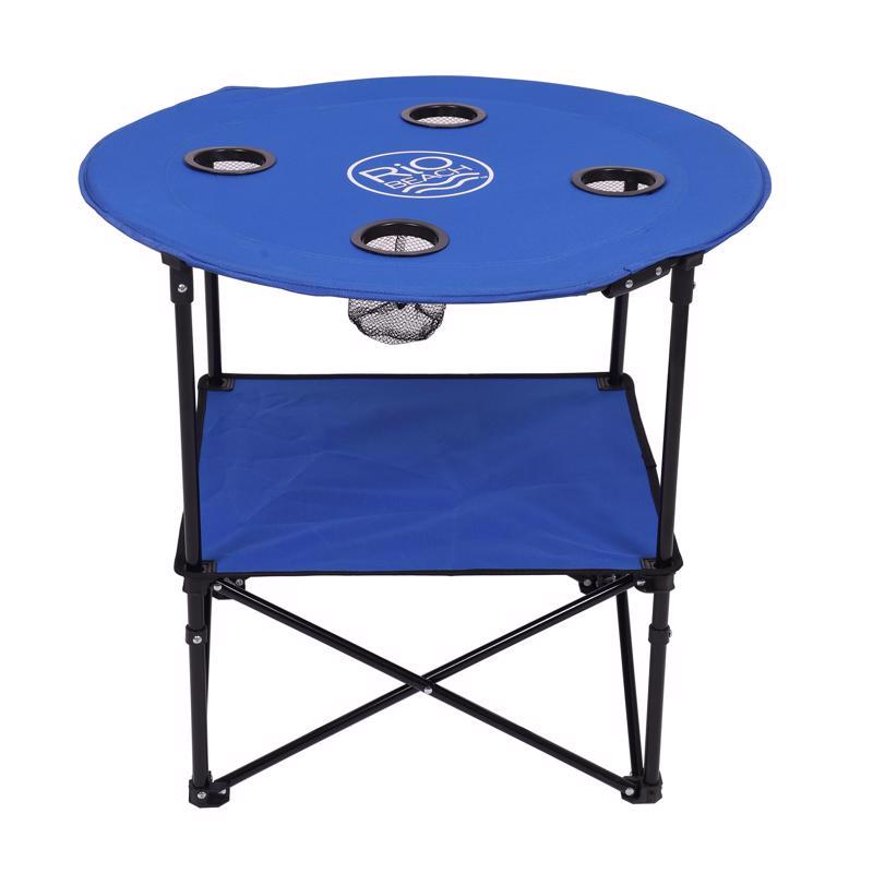 Rio Brands FTR28-46PK6 Picnic Table Plastic Blue 28" Round Foldable Blue