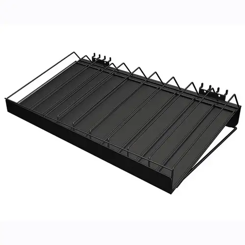 Display Shelf Vulcan 6" H X 24" W X 13.16" L Black Large Hole Saw Metal Black Display Shelf Vulcan 6" H X 24" W X 13.16" L Black Large Hole Saw Metal Black