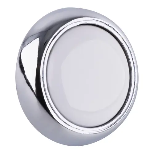 Polished Chrome Dual-Tone Round Cabinet Knob With White Insert 1-1/4" Diameter For Kitchen And Cabinet Hardware Polished Chrome Dual-Tone Round Cabinet Knob With White Insert 1-1/4" Diameter For Kitchen And Cabinet Hardware