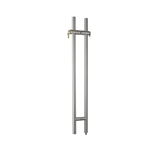 48" Locking Ladder Pulls 1/2" Glass Door - Stainless Steel 32D