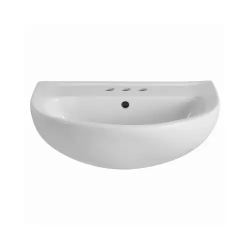 Evolution Pedestal Sink Top, 3-Deck Hole, 22 in OAW, 18 in OAH, 34-1/2 in OAD, White