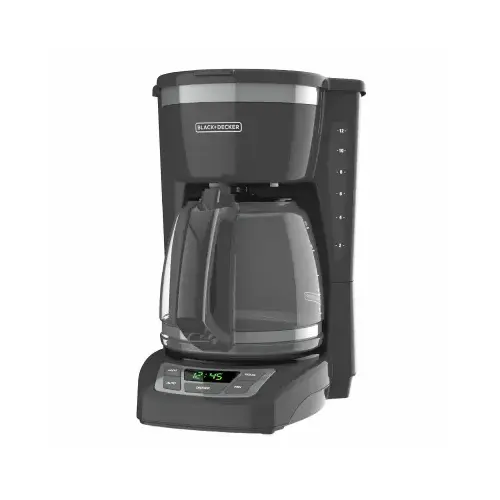 Black+Decker CM1165GY Coffee Maker, 12 Cups, 975 W, Gray, On/Off Button Control