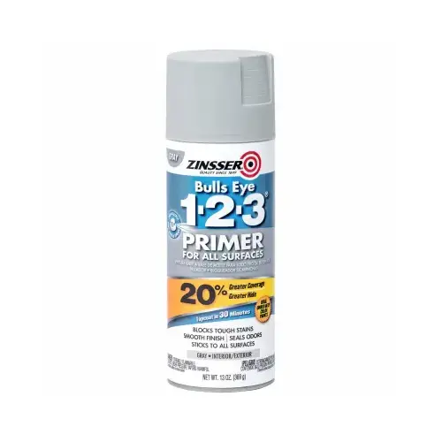 Bulls Eye 1-2-3 13 Oz. Primer Spray, Gray Bulls Eye 1-2-3 13 Oz. Primer Spray, Gray