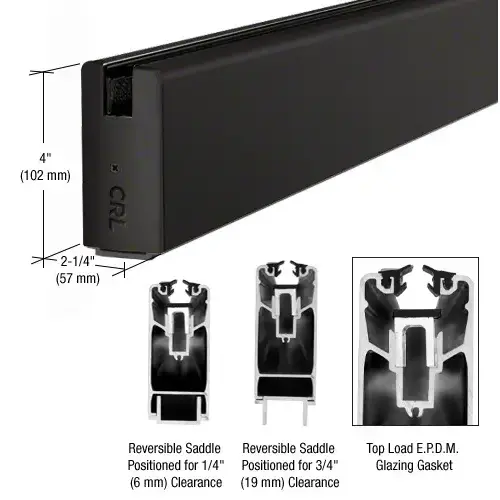 Matte Black 4" x 240" Length Square Sidelite Rail Matte Black 4" x 240" Length Square Sidelite Rail