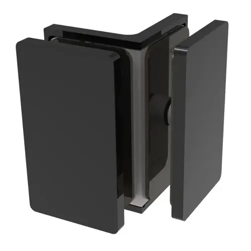 Matte Black Como Series Glass-to-Glass Bracket Matte Black Como Series Glass-to-Glass Bracket
