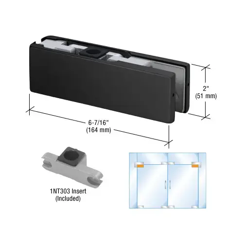 KABA Matte Black Top Door Patch Fitting with Pivot Insert For 3/4" Glass KABA Matte Black Top Door Patch Fitting with Pivot Insert For 3/4" Glass