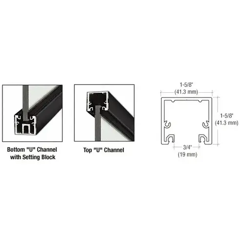 Matte Black 120" Length U-Channel with Roll-In Top Load Gasket Matte Black 120" Length U-Channel with Roll-In Top Load Gasket