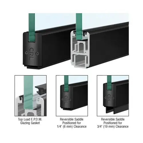 Matte Black 2-5/16" x 120" Length Low Profile Sidelite Rail With Saddle Matte Black 2-5/16" x 120" Length Low Profile Sidelite Rail With Saddle