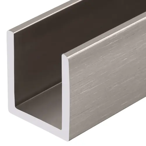 Brushed Nickel 1/2" Fixed Panel Shower Door Deep U-Channel - 95" Length