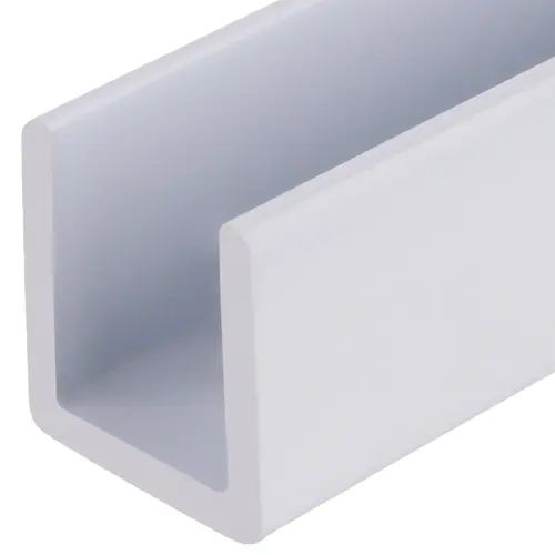 White 1/2" Fixed Panel Shower Door Deep U-Channel - 23" Stock Length - pack of 10 White 1/2" Fixed Panel Shower Door Deep U-Channel - 23" Stock Length - pack of 10