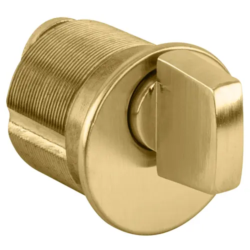 1-1/8" Turn Knob Mortise Cylinder with Adams Rite Cam Bright Brass Finish