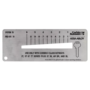 Corbin Russwin CT11 Key Gauge; All Corbin Key Classes Part # F77F49-9