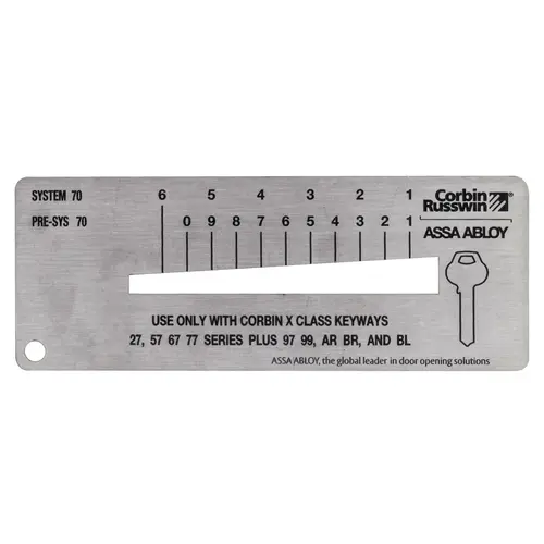 Key Gauge; All Corbin Key Classes Part # F77F49-9