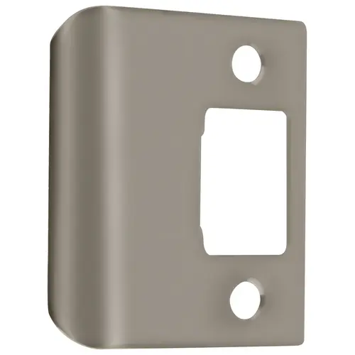 Extended Lip Strike Plate, Solid Brass Material, 2-1/4" X 2" Dimensions, 1-1/2" Lip Extension, Satin Nickel Finish Extended Lip Strike Plate, Solid Brass Material, 2-1/4" X 2" Dimensions, 1-1/2" Lip Extension, Satin Nickel Finish