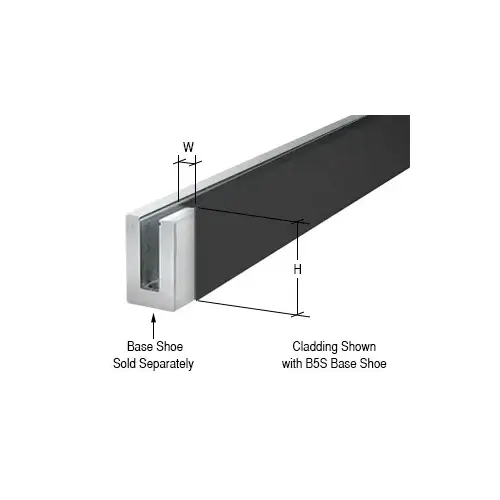 Matte Black 120" Cladding for B5S Series Standard Square Aluminum Base Shoe Matte Black 120" Cladding for B5S Series Standard Square Aluminum Base Shoe