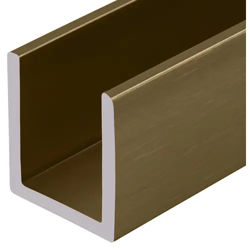 Brushed Bronze 1/2" Fixed Panel Shower Door Deep U-Channel - 95" Length