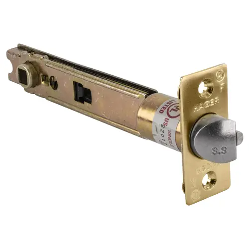 5" Square Corner Dead Latch with 1" Face Satin Brass Finish 5" Square Corner Dead Latch with 1" Face Satin Brass Finish