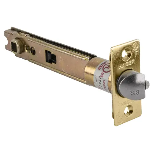5" Square Corner Dead Latch with 1" Face Bright Brass Finish