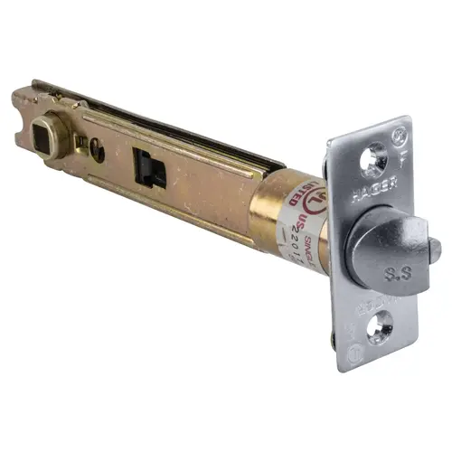 5" Square Corner Dead Latch with 1" Face Satin Chrome Finish