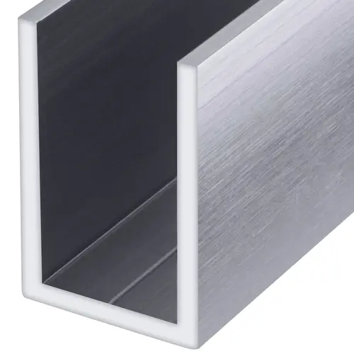 Brite Anodized Wet Glaze 1-1/2" Deep U-Channel 120" Stock Length Brite Anodized Wet Glaze 1-1/2" Deep U-Channel 120" Stock Length