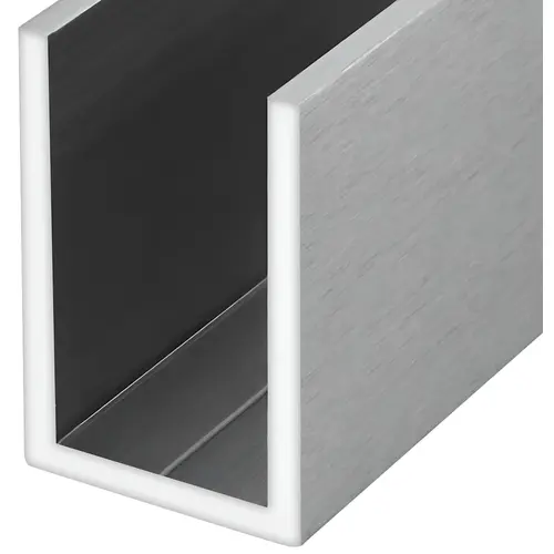 Brushed Stainless Wet Glaze 1-1/2" Deep U-Channel Custom Length
