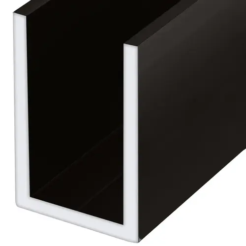 Black Bronze Anodized Wet Glaze 1-1/2" Deep U-Channel 120" Stock Length Black Bronze Anodized Wet Glaze 1-1/2" Deep U-Channel 120" Stock Length