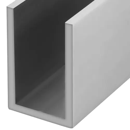 Satin Anodized Wet Glaze 1-1/2" Deep U-Channel 120" Stock Length