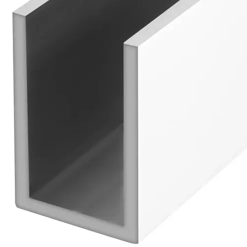 White Wet Glaze 1-1/2" Deep U-Channel 120" Stock Length White Wet Glaze 1-1/2" Deep U-Channel 120" Stock Length