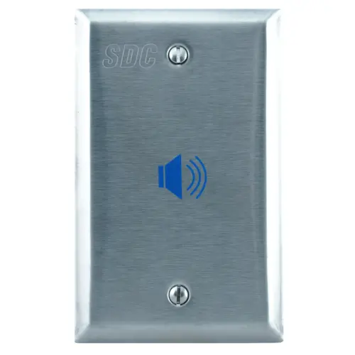 Buzzer Alarm Station, 85DBA Decibel, Single Gang, 12/24VDC, 630/US32D Stainless Steel