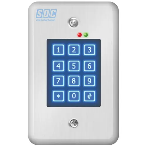 Indoor Keypad w/ Weigand Output, Visual Status Indicators (LED), Adjustable Audible Annunciation, 630/US32D Stainless Steel Faceplate Indoor Keypad w/ Weigand Output, Visual Status Indicators (LED), Adjustable Audible Annunciation, 630/US32D Stainless Steel Faceplate