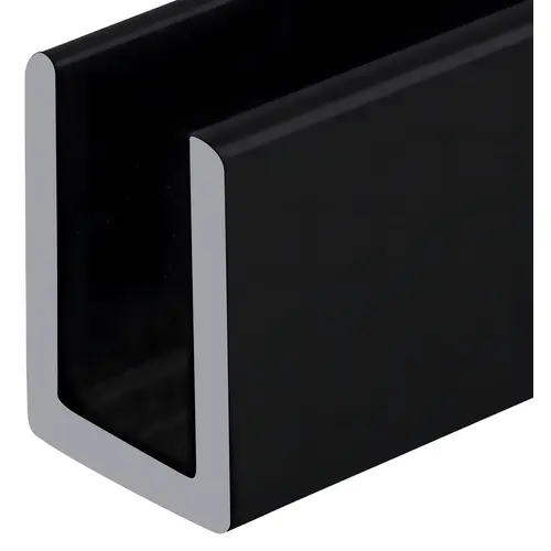 CRL Matte Black Deep U-Channel for 3/8" Shower Glass Panel 95" Length