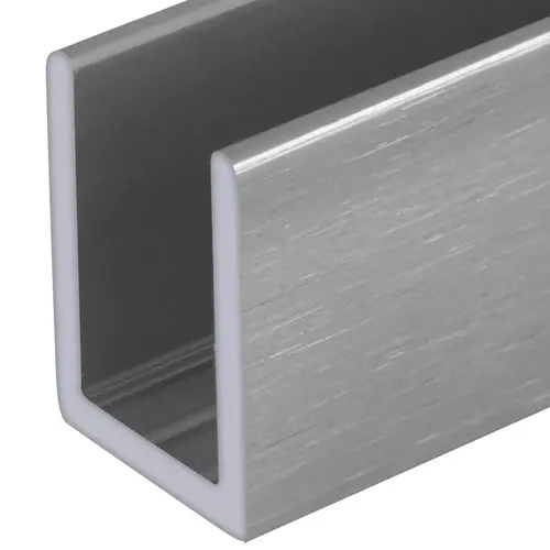 Brushed Anodized 3/8" Fixed Panel Shower Door Deep U-Channel - 24" Stock Length - pack of 5 Brushed Anodized 3/8" Fixed Panel Shower Door Deep U-Channel - 24" Stock Length - pack of 5