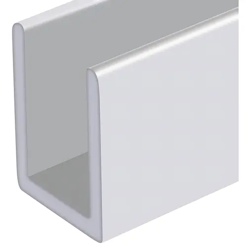 White 3/8" Fixed Panel Shower Door Deep U-Channel - 95" Length