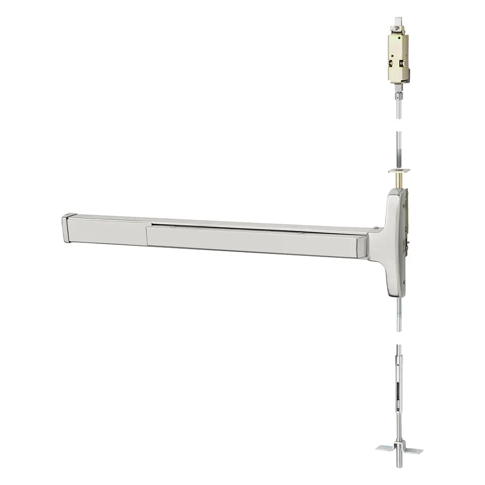 Sargent Concealed Vertical Rod Exit Device Bright Stainless Steel 1956-MD8415J ETF RHR 32