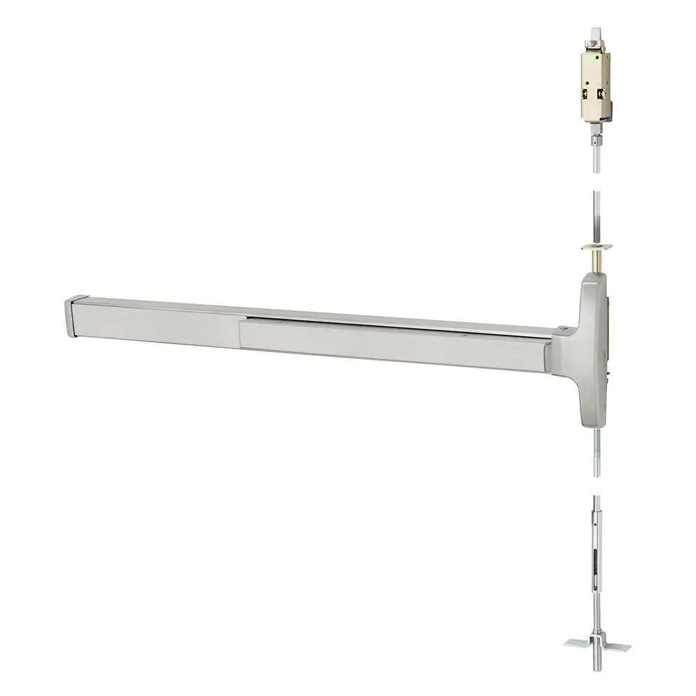 Sargent Concealed Vertical Rod Exit Device Satin Stainless Steel 1956-AD8474F-12V ETW RHR 32D