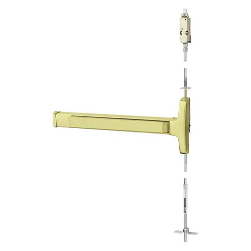 Concealed Vertical Rod Exit Device Bright Brass Concealed Vertical Rod Exit Device Bright Brass
