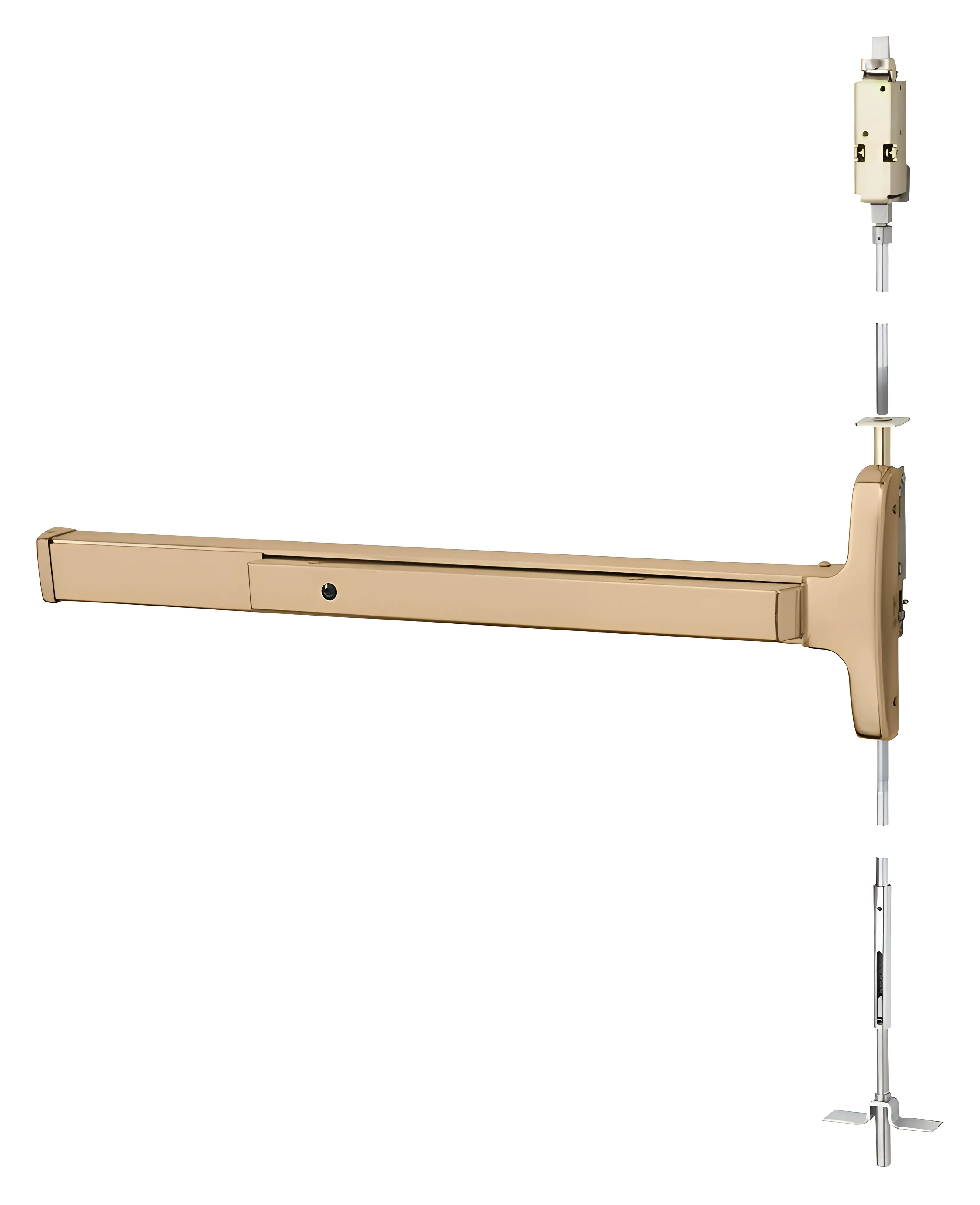Sargent Concealed Vertical Rod Exit Device Bright Bronze Clear Coated 1943-MD8474F-12V ETJ LHR 9