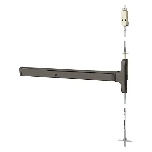 Concealed Vertical Rod Exit Device Oxidized Satin Bronze Relieved Clear Coated Concealed Vertical Rod Exit Device Oxidized Satin Bronze Relieved Clear Coated