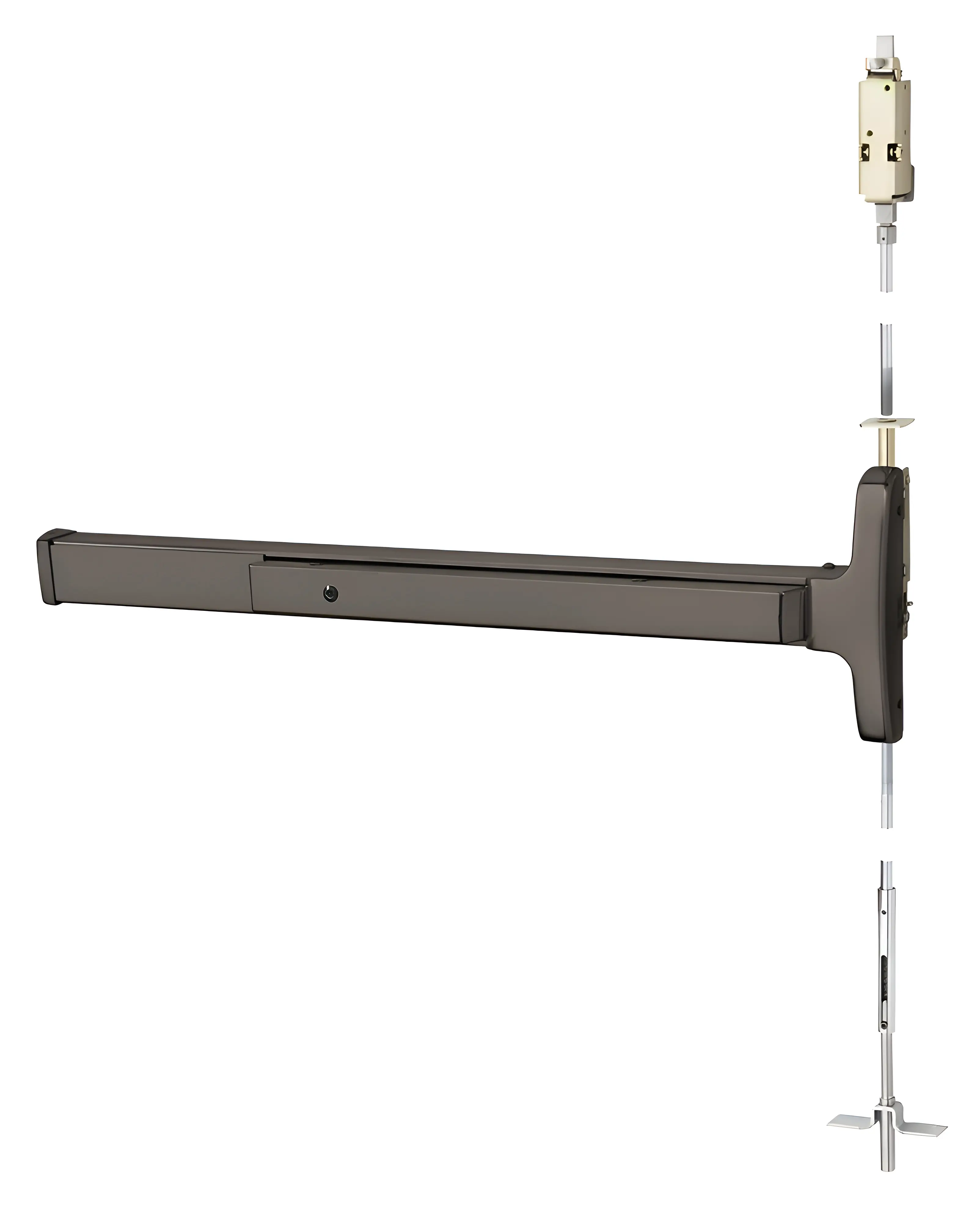 Sargent Concealed Vertical Rod Exit Device Oxidized Satin Bronze Relieved Clear Coated 1943MD8474F-24V ETL RHR 10BL