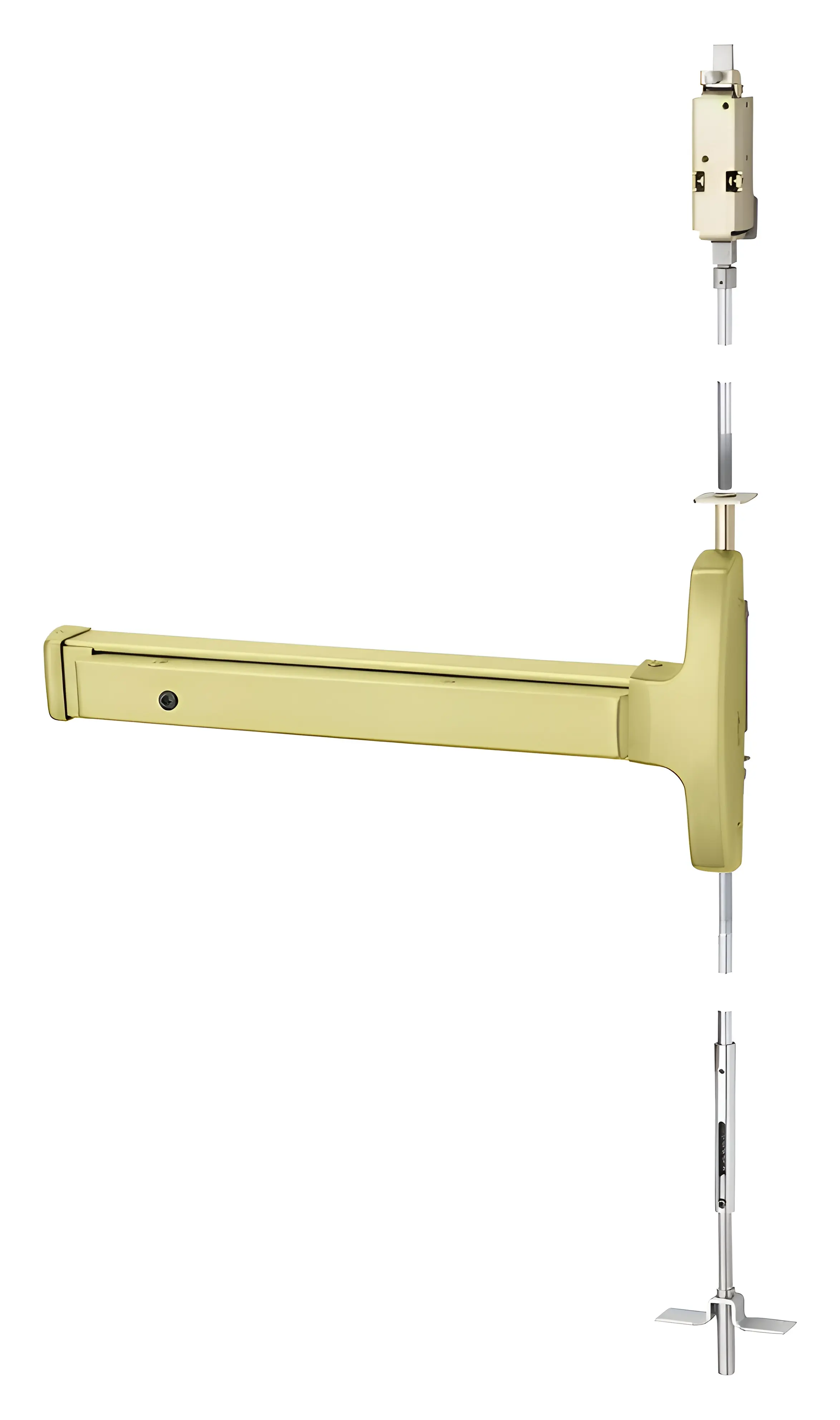 Sargent Concealed Vertical Rod Exit Device Satin Brass 1943-AD8415E ETP RHR 4