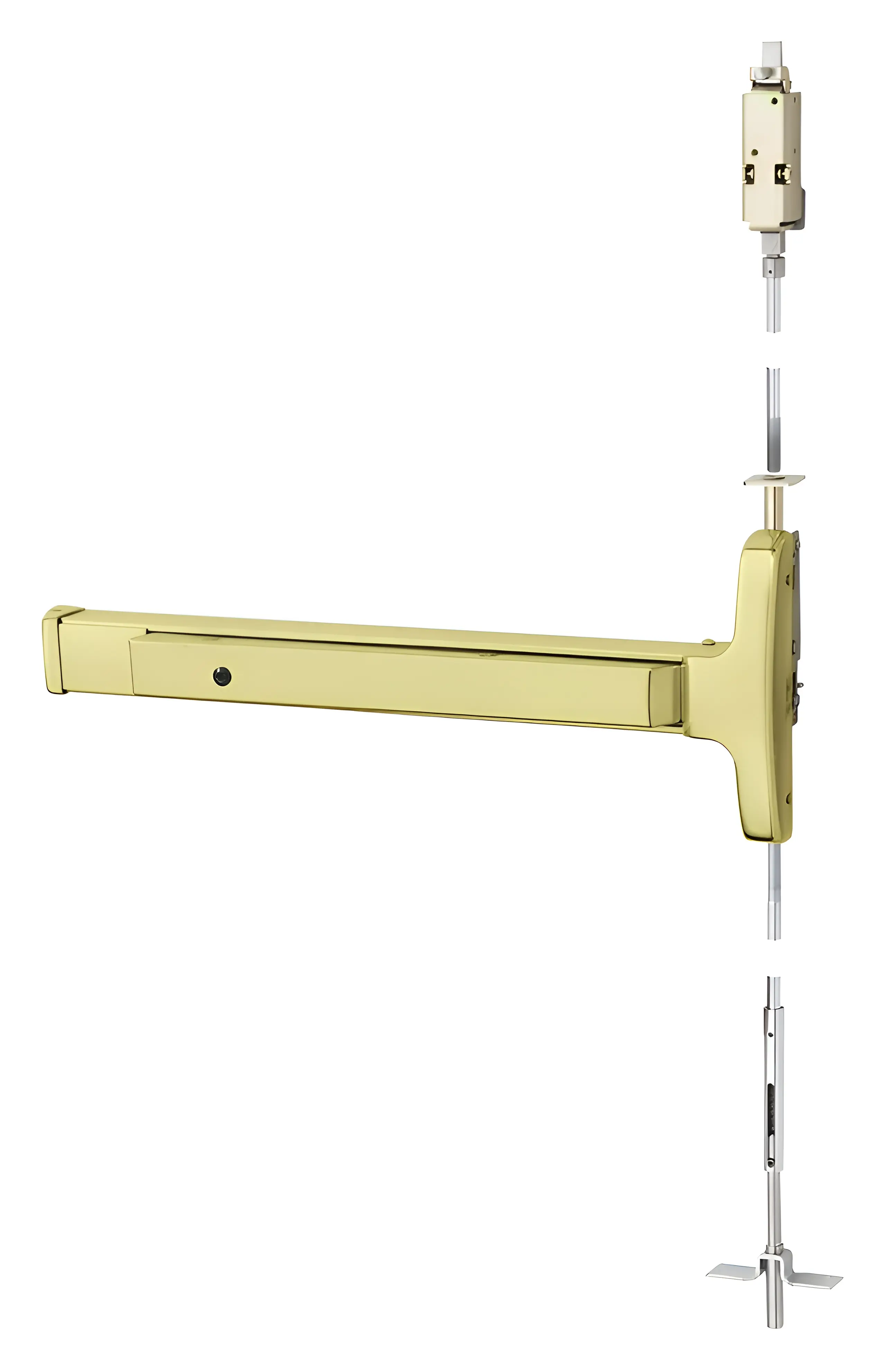 Sargent Concealed Vertical Rod Exit Device Bright Brass 1943-MD8473E-24V ETW RHR 3