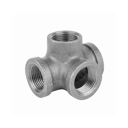 Side Out Tee 1/2" FIP each X 1/2" D FIP Black Malleable Iron Black