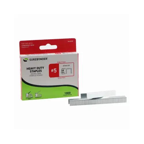 #5 Staples, 1/2 In. Crown, 3/8 In. Long, 1 pack of 1000 #5 Staples, 1/2 In. Crown, 3/8 In. Long, 1 pack of 1000