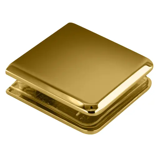 Polished Brass Beveled Style Notch-in-Glass Fixed Panel U-Clamp Polished Brass Beveled Style Notch-in-Glass Fixed Panel U-Clamp