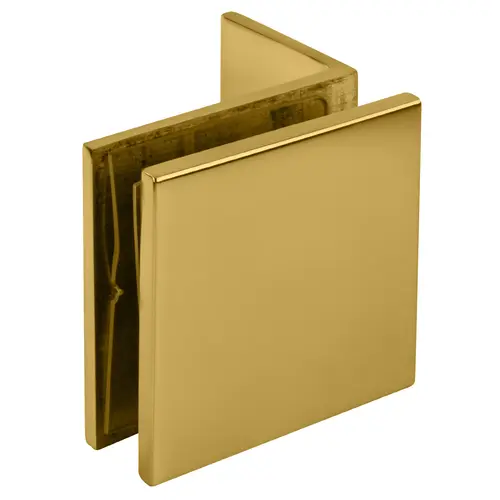 Polished Brass Fixed Panel Square Clamp With Small Leg Polished Brass Fixed Panel Square Clamp With Small Leg