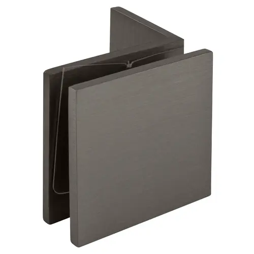 Brushed Satin Chrome Fixed Panel Square Clamp With Small Leg Brushed Satin Chrome Fixed Panel Square Clamp With Small Leg