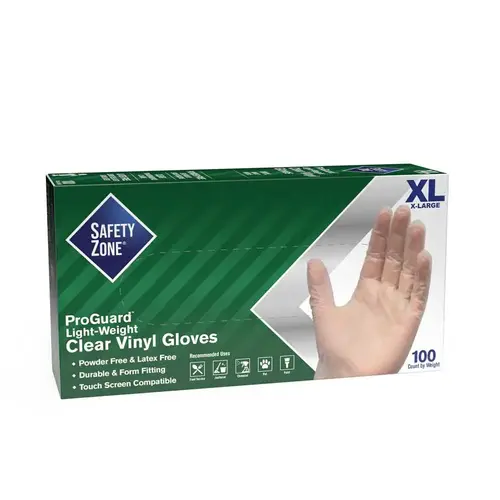 Powder Free Vinyl Disposable Gloves, Clear, Extra Large Powder Free Vinyl Disposable Gloves, Clear, Extra Large