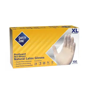 Safety Zone GRPR-XL-1-T Powder Free Latex Disposable Gloves, Natural, Extra Large