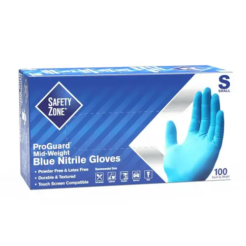 Powder Free Nitrile Disposable Gloves, Blue, Small