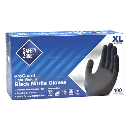 Powder Free Nitrile Disposable Gloves, Black, Extra Large Powder Free Nitrile Disposable Gloves, Black, Extra Large